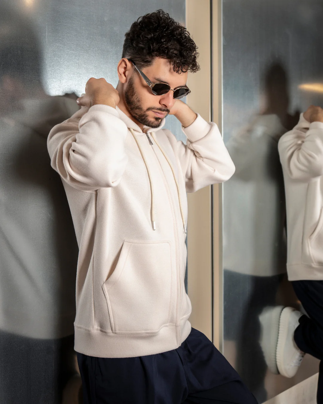 Zip-up | Sweatshirt | Cream