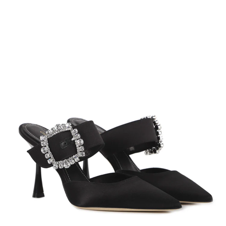 Mules Alena | Raso | Nero