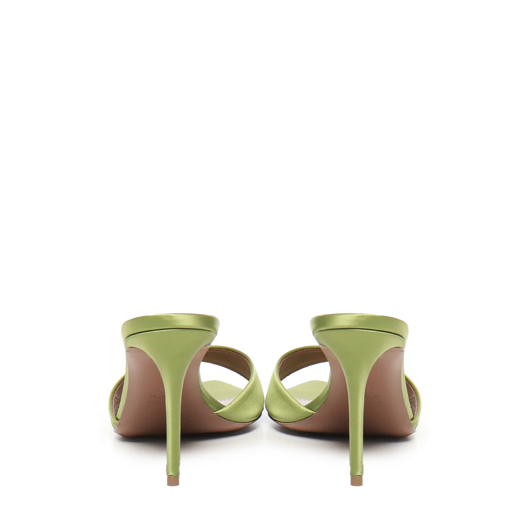 Alixia Sandal | In satin | Lime