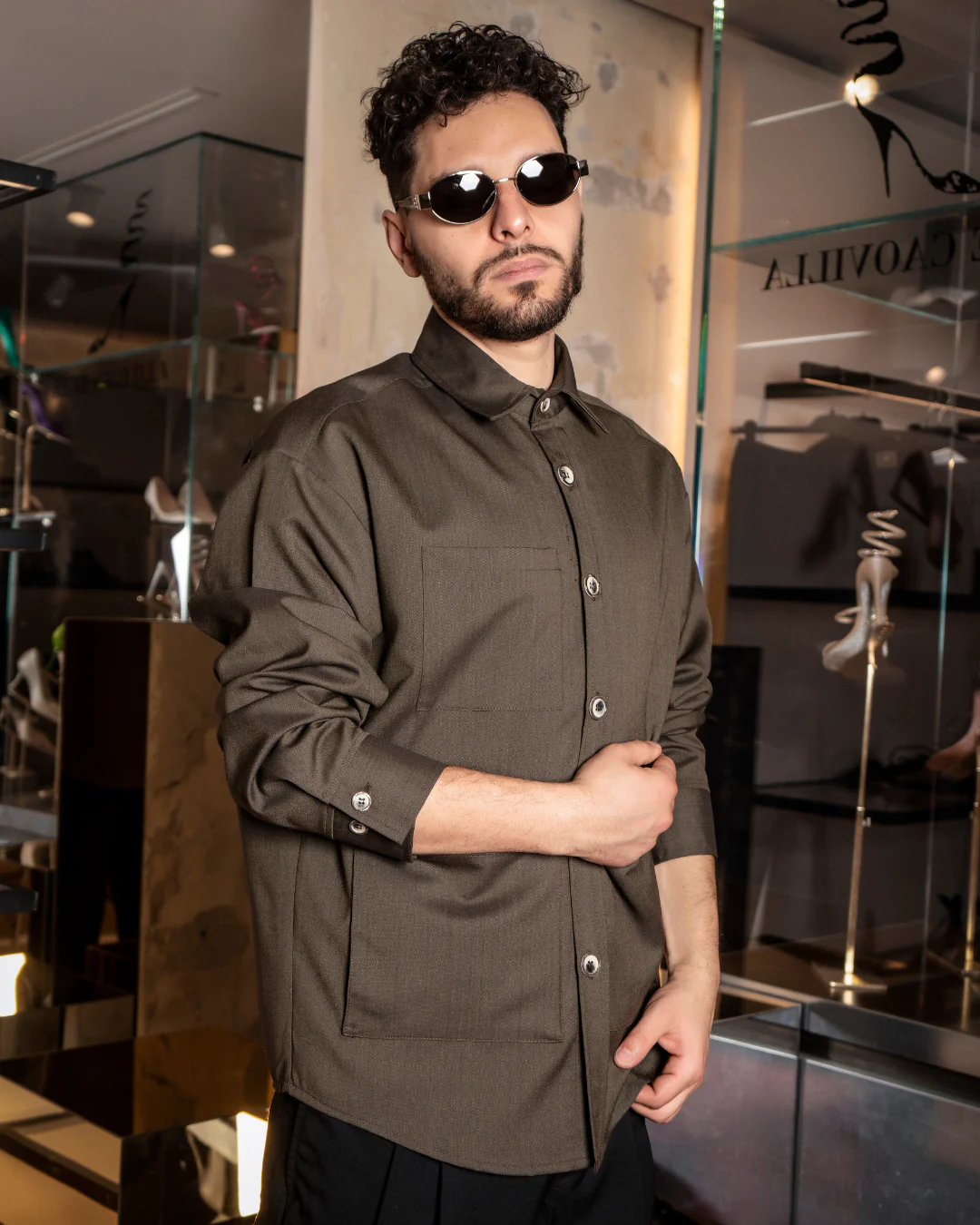 Tobhias wool shirt | Bronze