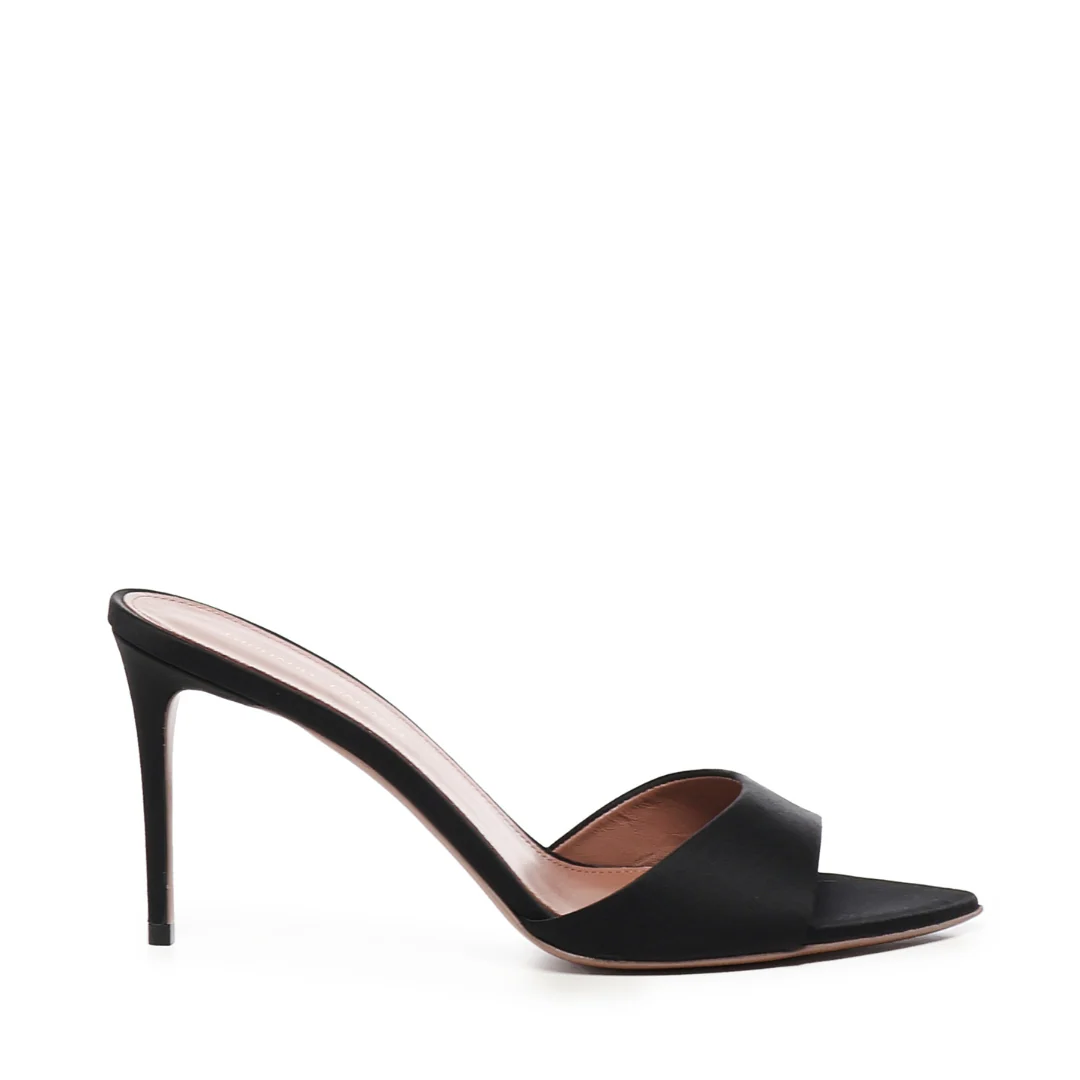 Alixia Sandal | In satin | Black