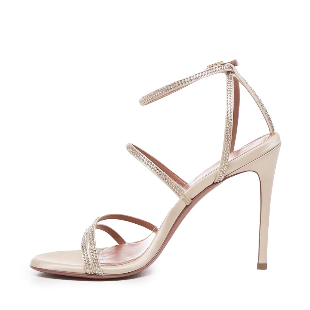 Mary Sandals | Satin | Platinum