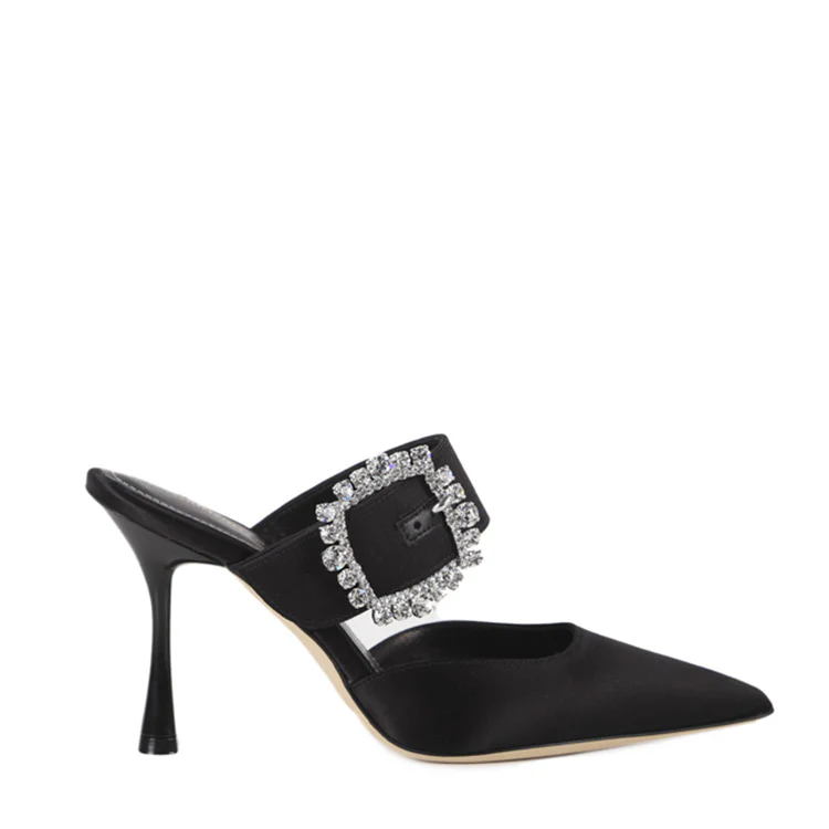 Mules Alena | Raso | Nero