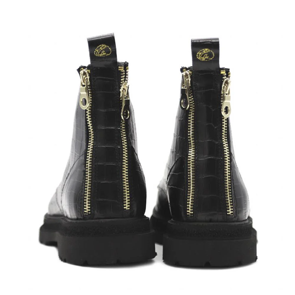 Krok Ankle Boots | Multi-Zip | Leather