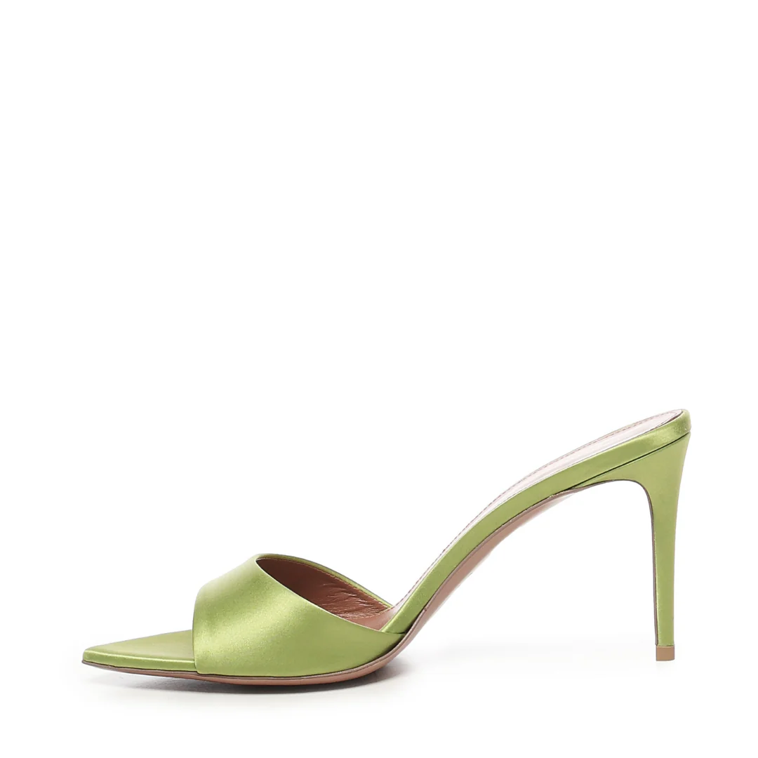 Alixia Sandal | In satin | Lime