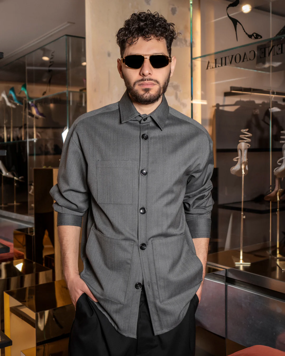 Tobhias wool shirt | Grey