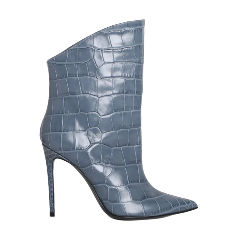 Elise Boots | Petrolio | Croc Style | Woman