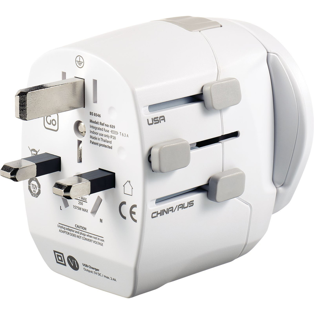 Go Travel Worldwide Travel Adapter with USB
