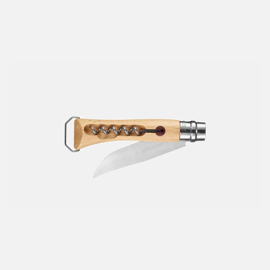 Opinel No. 10 Corkscrew Bottle Opener Stainless Steel Folding Knife