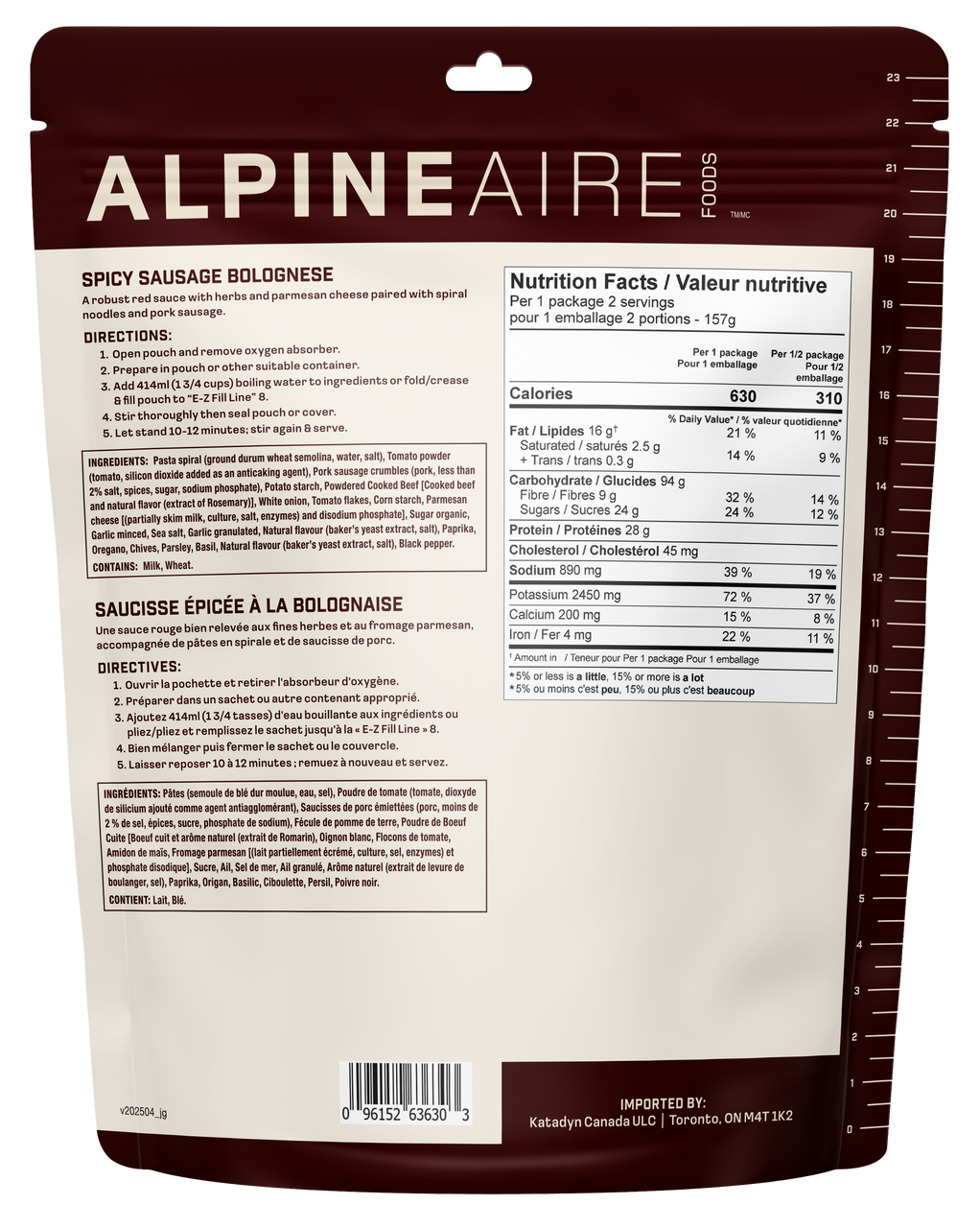 AlpineAire Spicy Pasta Bolognese