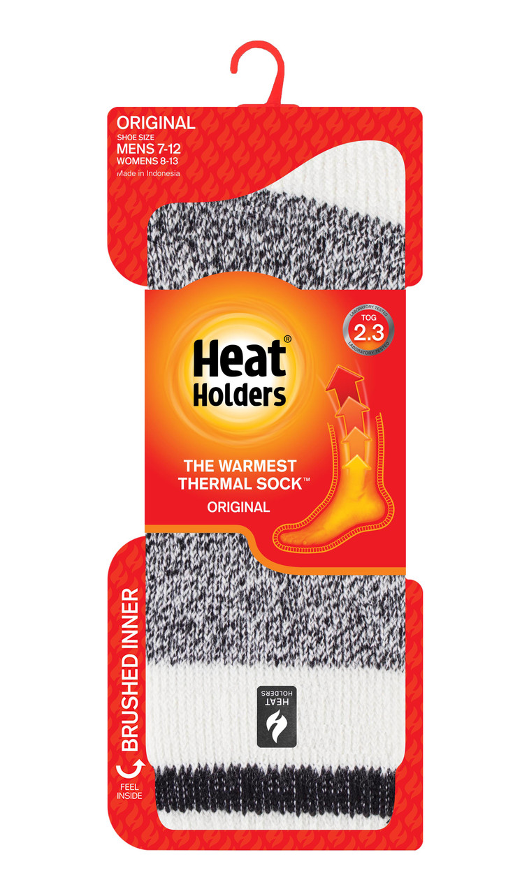 Heat Holders Jeffrey Cream Block Twist Crew Socks - Unisex