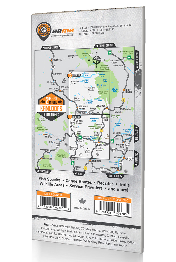 Backroad Mapbooks BC Fishing Hwy 24 & Land of Hidden Waters Waterproof Map