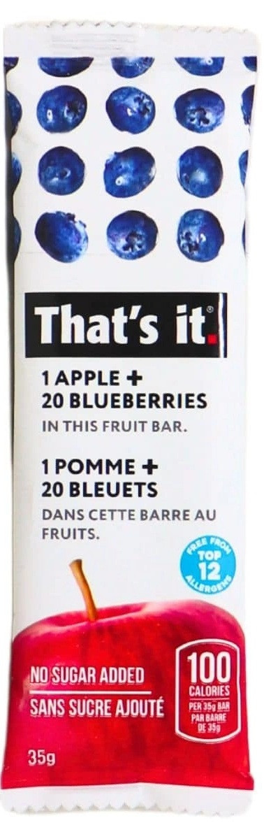 That's it. Apple and Blueberry Fruit Bar