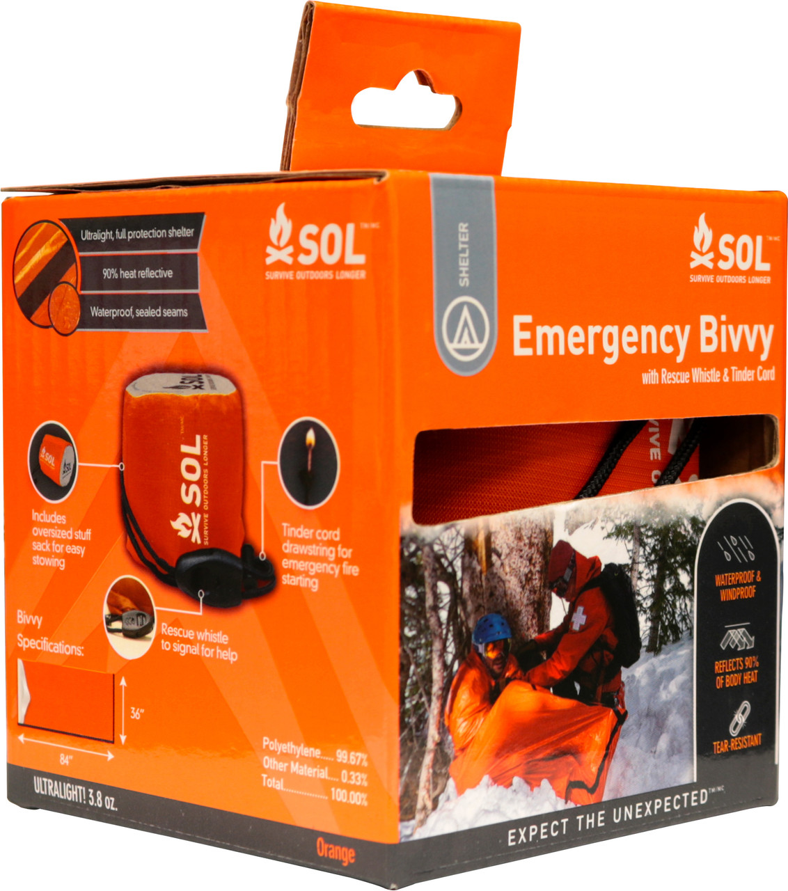 Survive Outdoors Longer Emergency Bivy Sack with Rescue Whistle