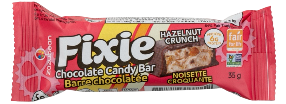 Zazubean Fixie Hazelnut Crunch Chocolate Fuel Bar
