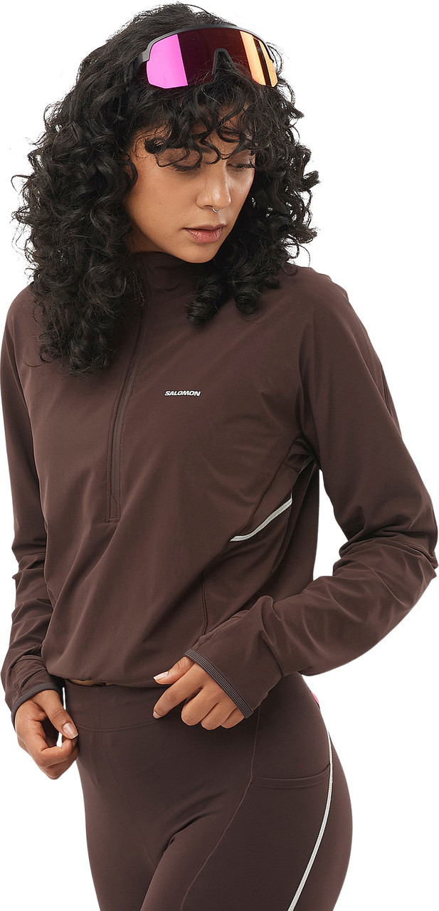 Salomon SENSE Aero Hybrid Crop 1/2 Zip Pullover - Women's