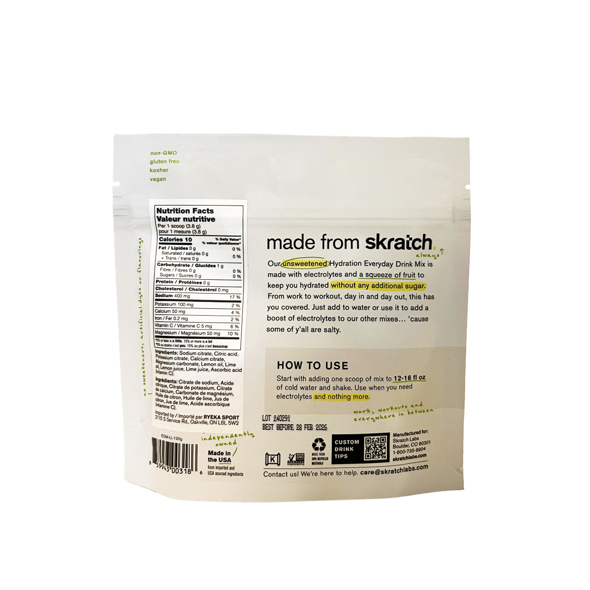 Skratch Labs Everyday Drink Mix Lemon Lime