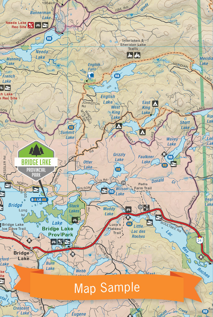 Backroad Mapbooks BC Fishing Hwy 24 & Land of Hidden Waters Waterproof Map