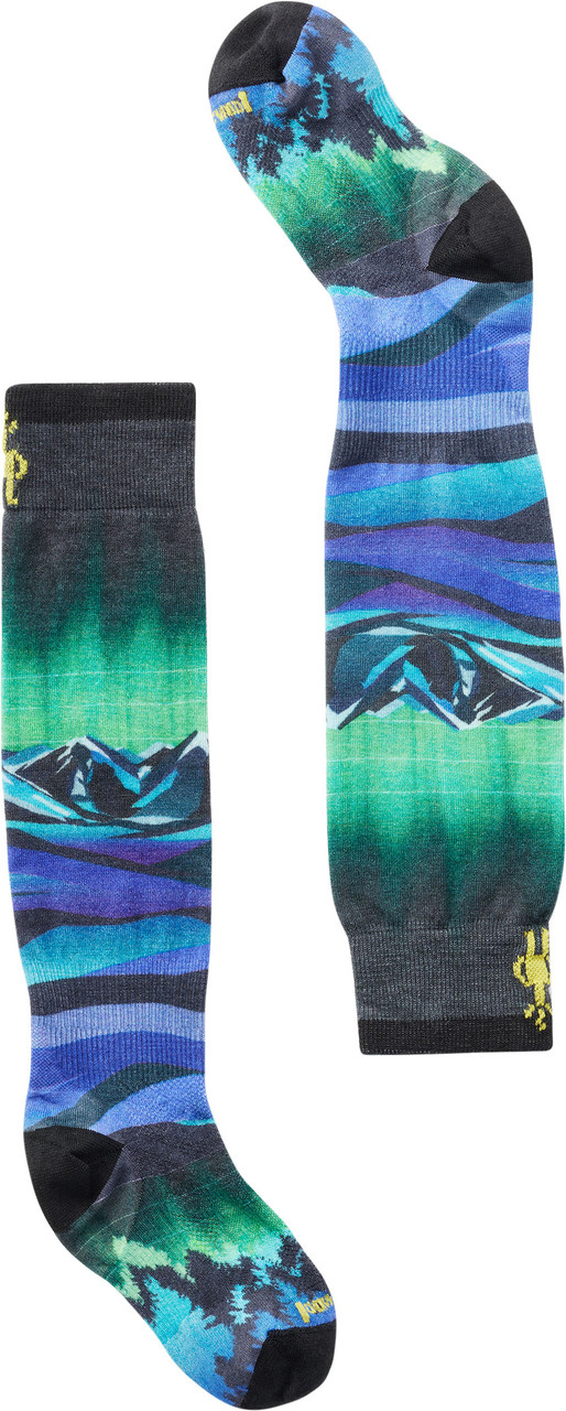 Smartwool Ski Zero Cushion Aurora Flash Print OTC Socks - Youths