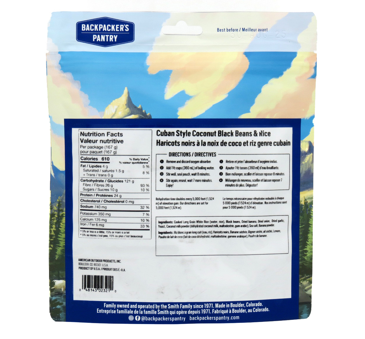 Backpacker's Pantry Cuban Coconut Black Beans and Rice