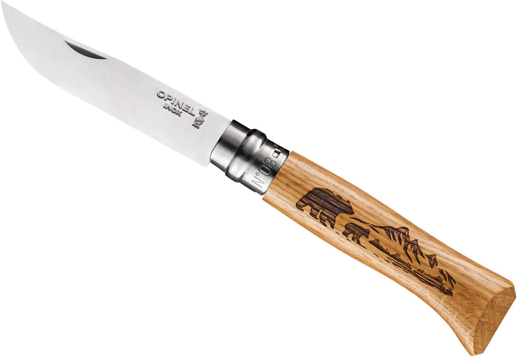 Opinel No. 8 Animalia Stainless Steel Folding Knife