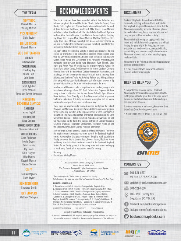 Backroad Mapbooks Thompson Okanagan BC