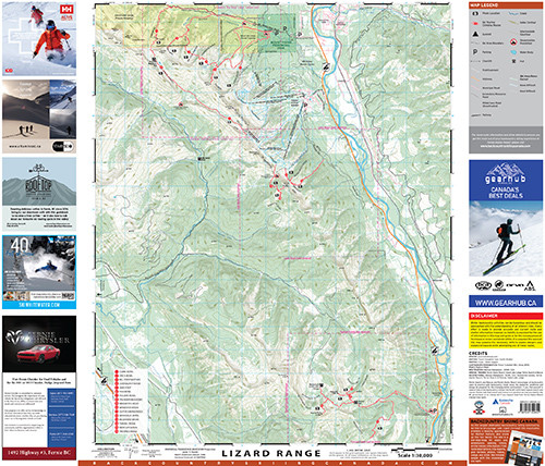 Backcountry Skiing Canada Fernie Ski Touring Map
