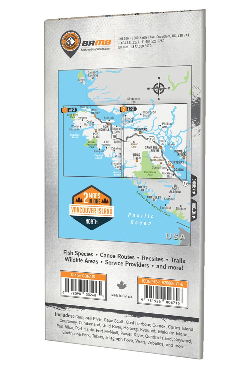 Backroad Mapbooks Vancouver Island North BC Waterproof Map
