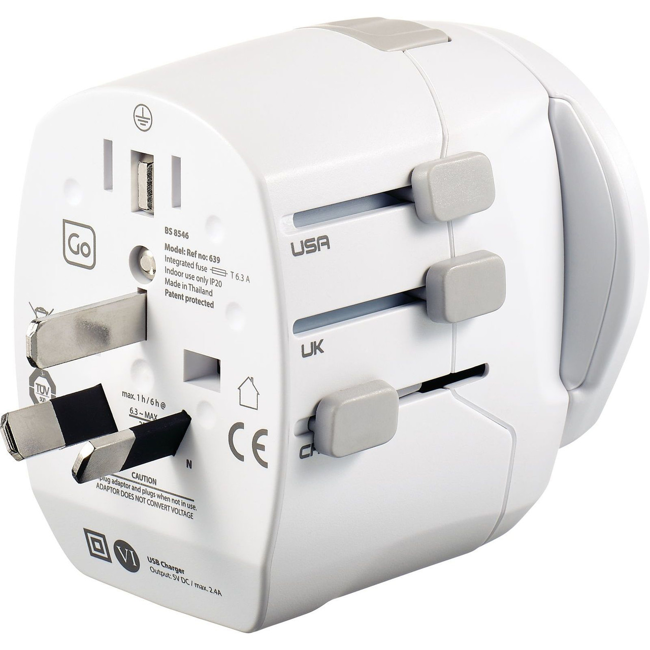 Go Travel Worldwide Travel Adapter with USB