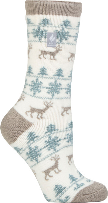 Heat Holders Lite Jade Holiday Outdoor Deer Crew Socks - Women's