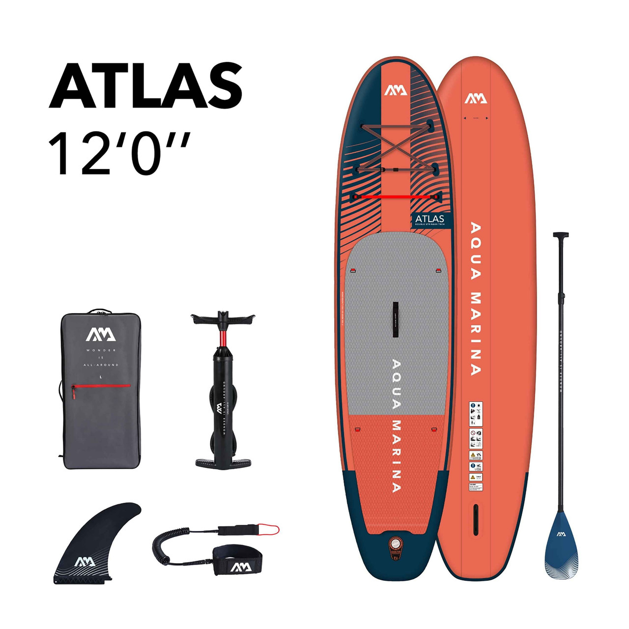 Aqua Marina Atlas 12'0" Advanced All-Around Inflatable SUP Package - Unisex