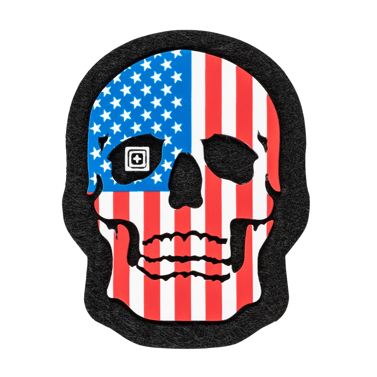 Painted American Flag Skull Patch