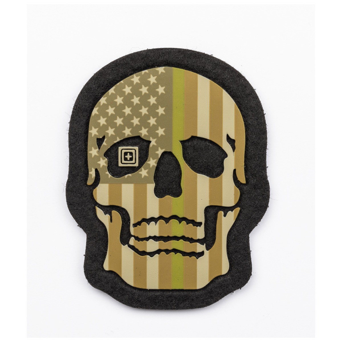 Painted Thin Green Line Skull Patch