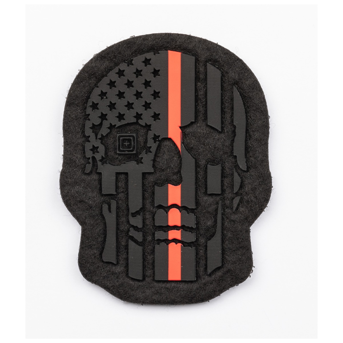 Painted Thin Red Line Skull Patch