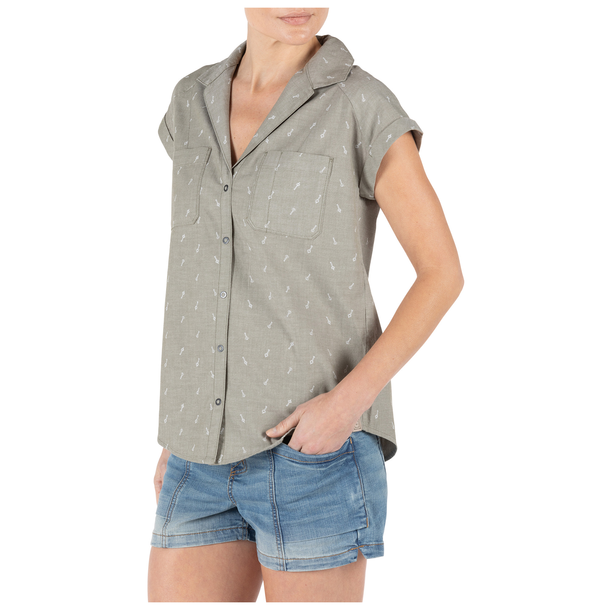 Cuff Key Short Sleeve Shirt