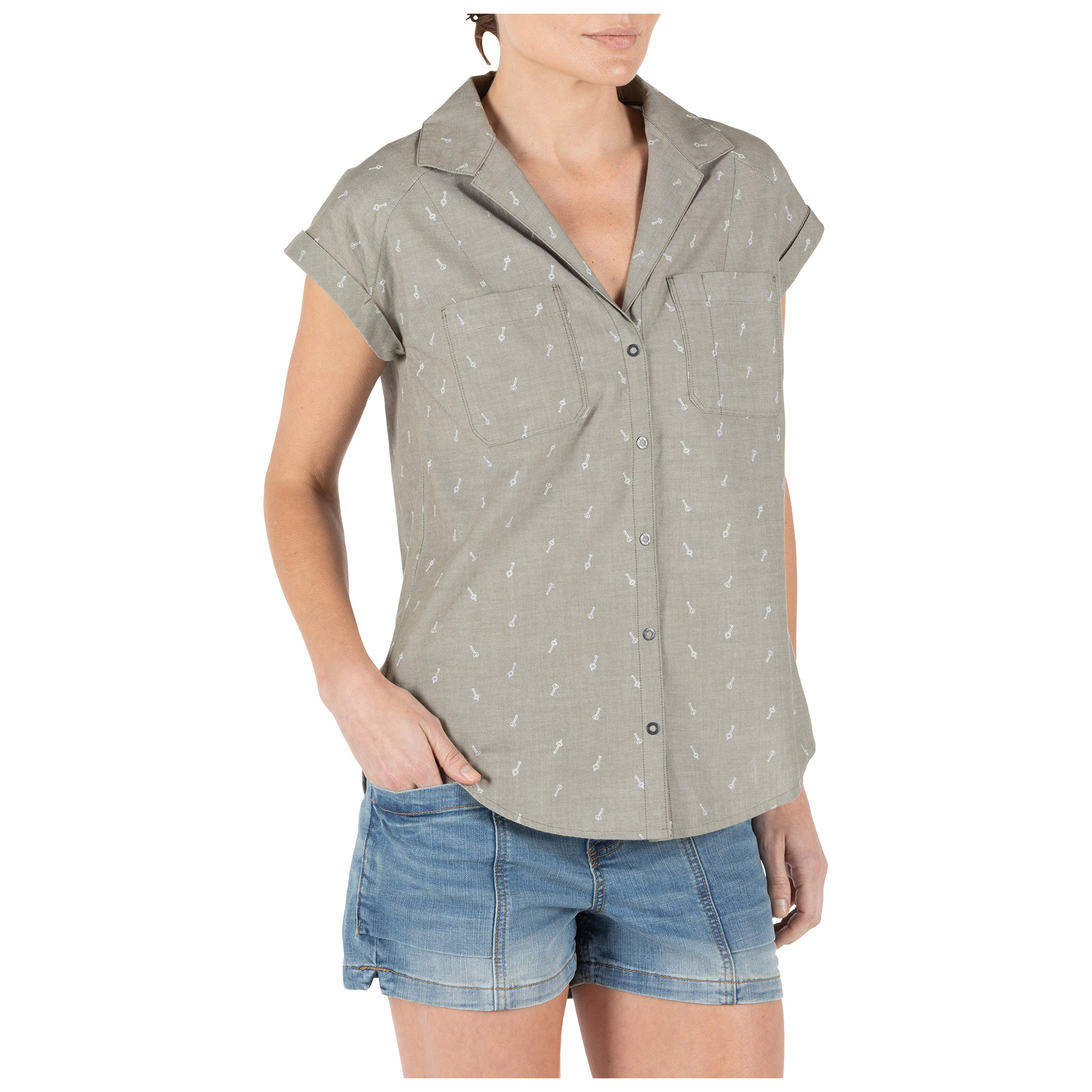 Cuff Key Short Sleeve Shirt