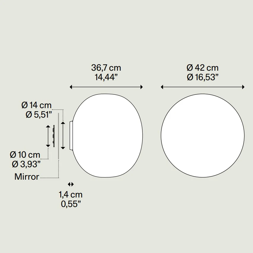 Volum Mirror 42 Wall Lamp