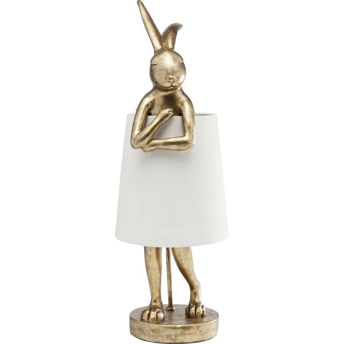 Table Lamp Animal Rabbit Gold/White 68cm