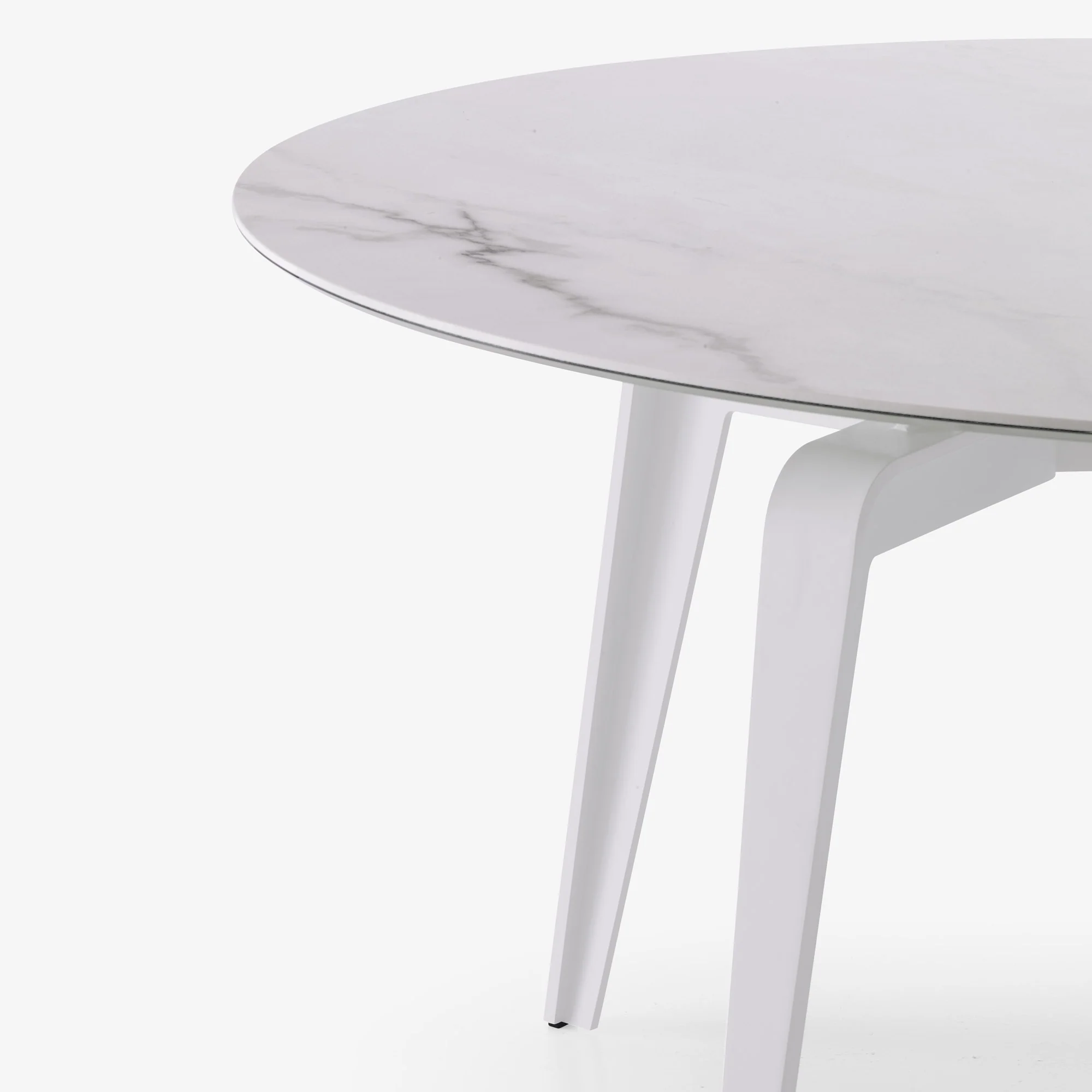 Odessa Round Dining Table White Lacquered Base