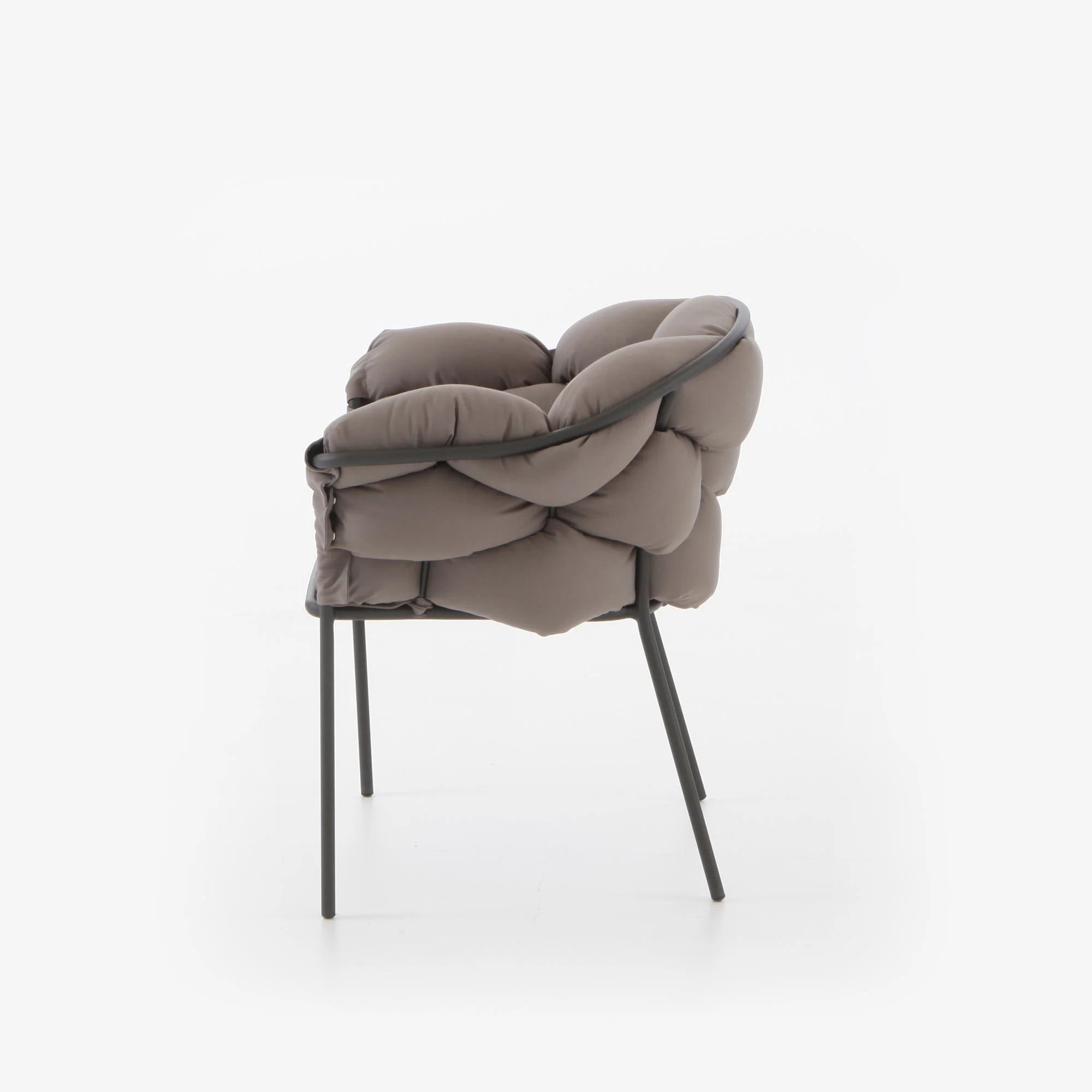 Serpentine Carver Chair Taupe / Charcoal Structure
