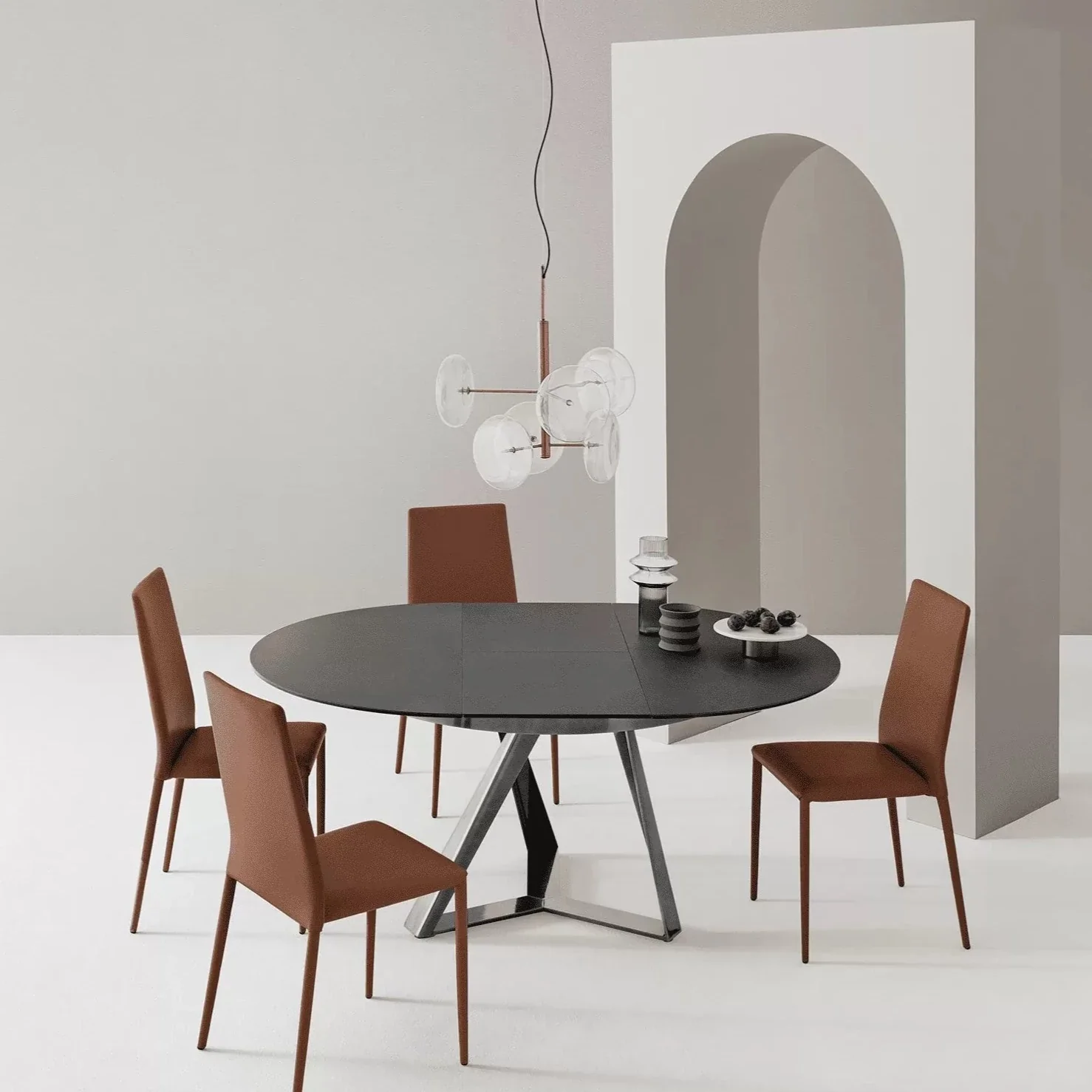 Millennium Extendable Round Marble Table