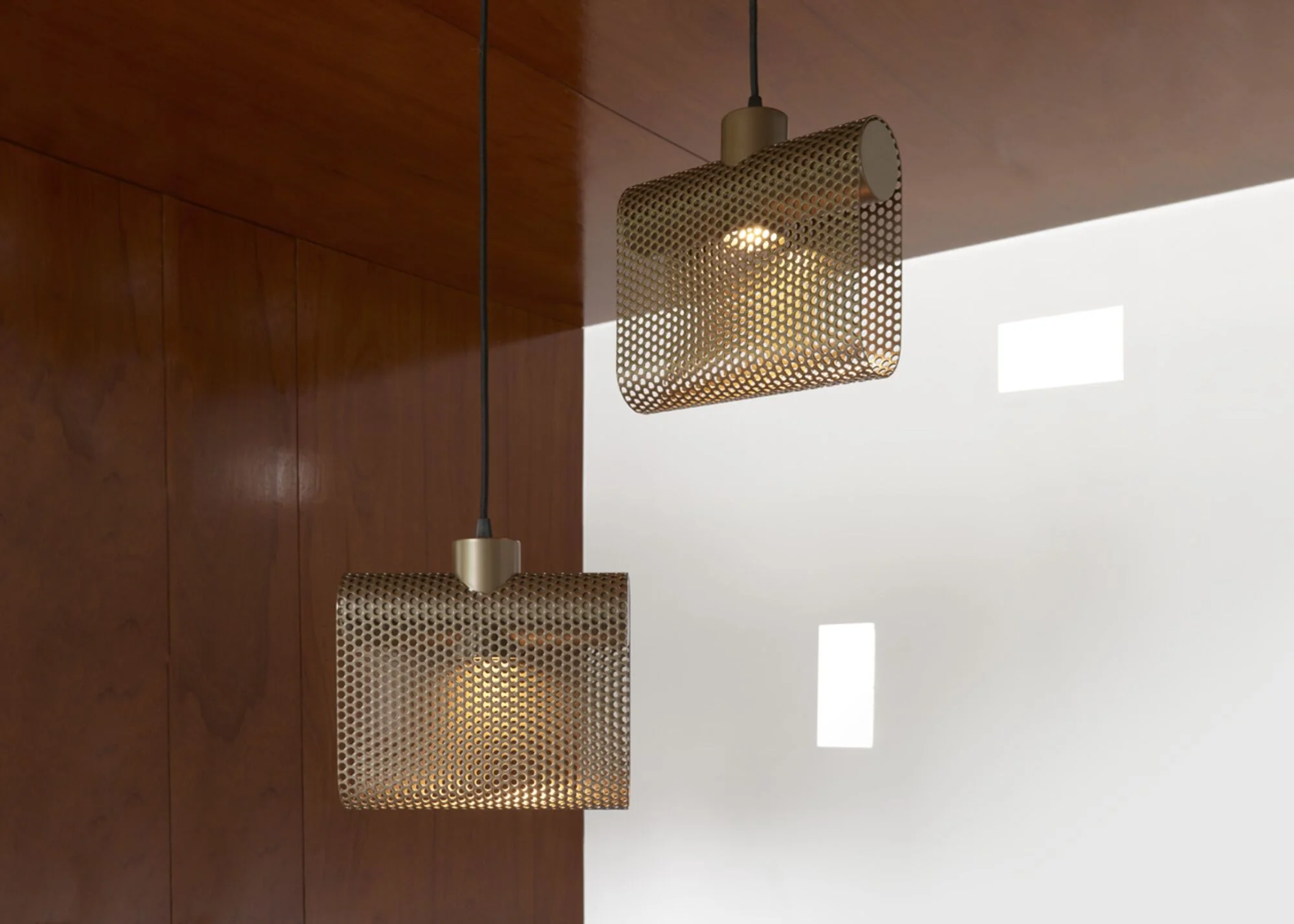 Grid Suspended Ceiling Light Bronze