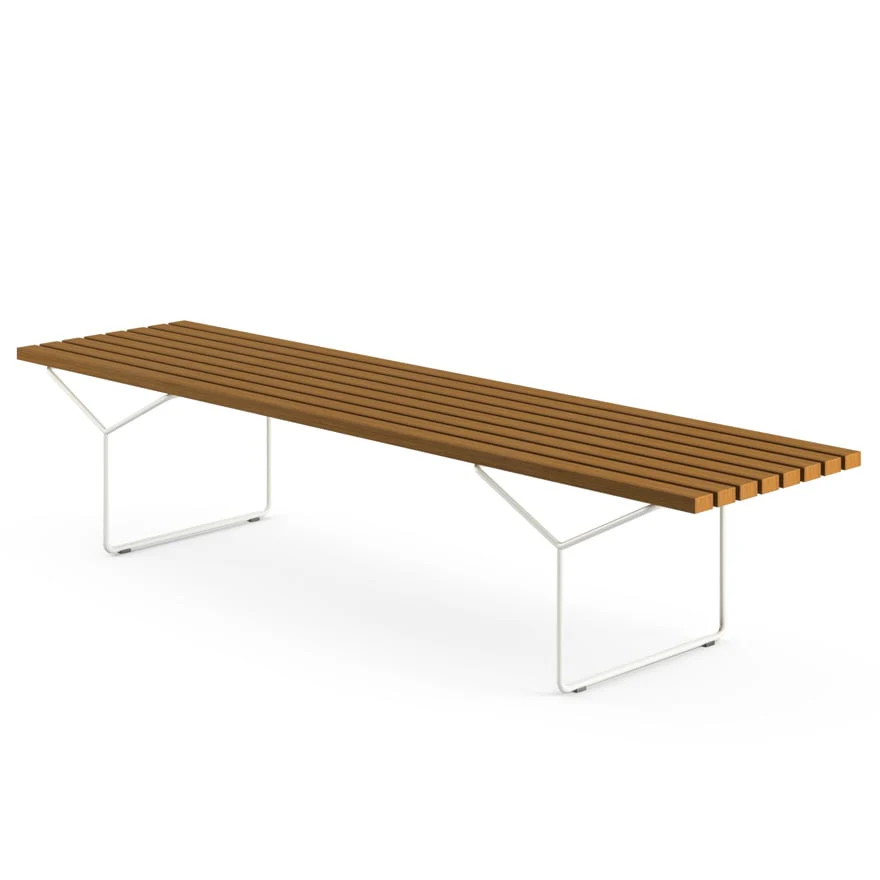 Bertoia Bench with Teak Slats