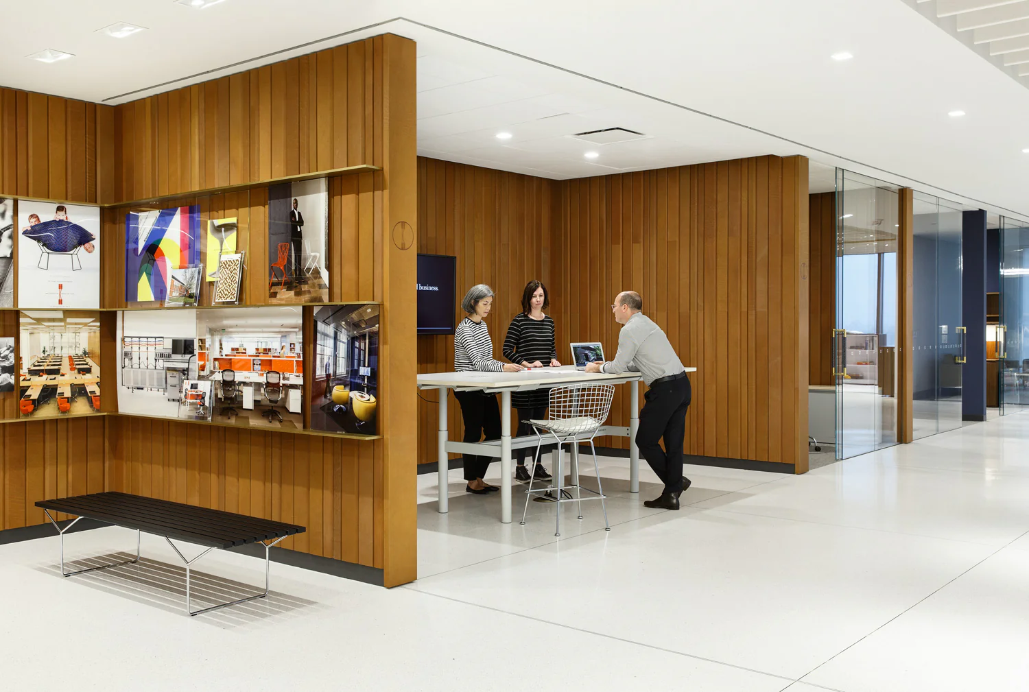 Bertoia Bench with Painted Slats