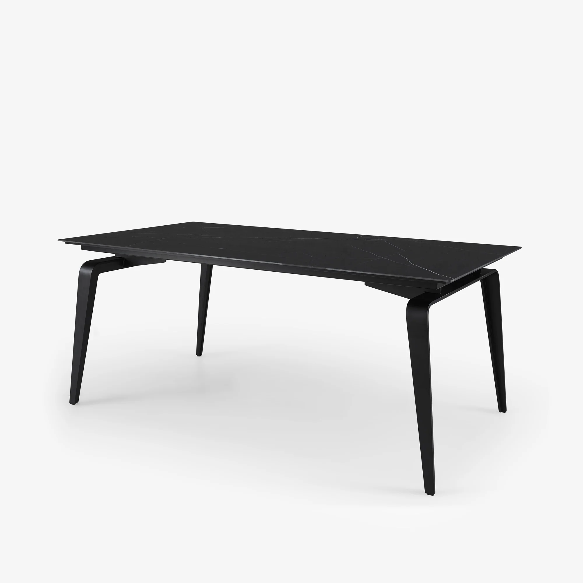 Odessa Rectangular Dining Table Black Lacquered Base