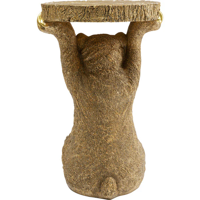 Side Table Animal Bear Gold 35x34cm