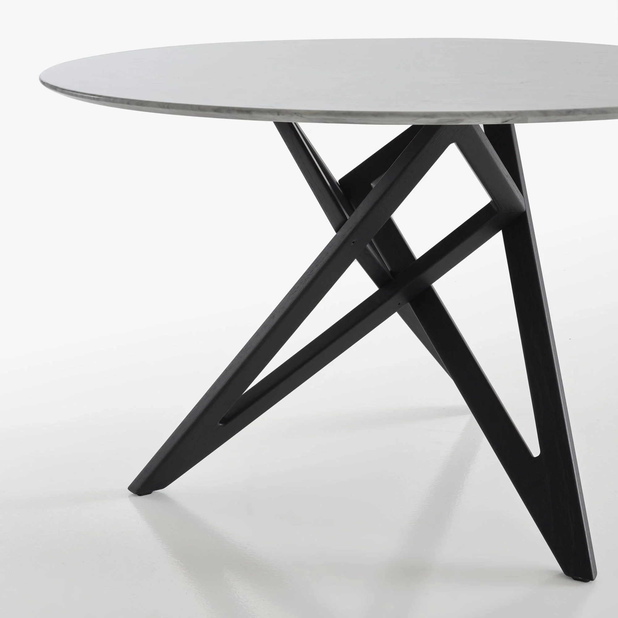 Ennéa Round Dining Table Base In Black Stained Ash