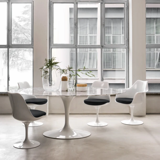 The Saarinen White Tulip Armless Chair