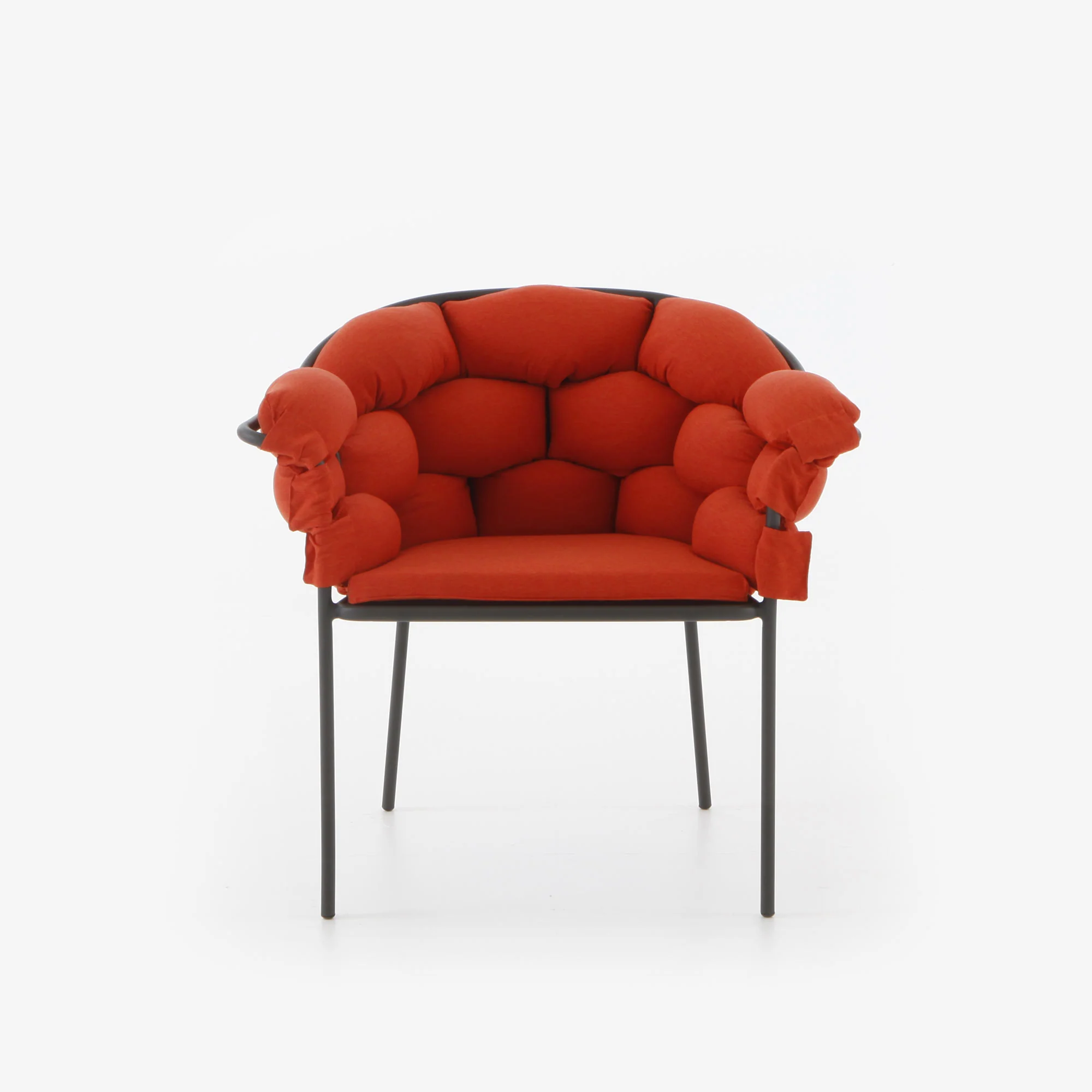 Serpentine Carver Chair Terra Cotta / Charcoal Structure