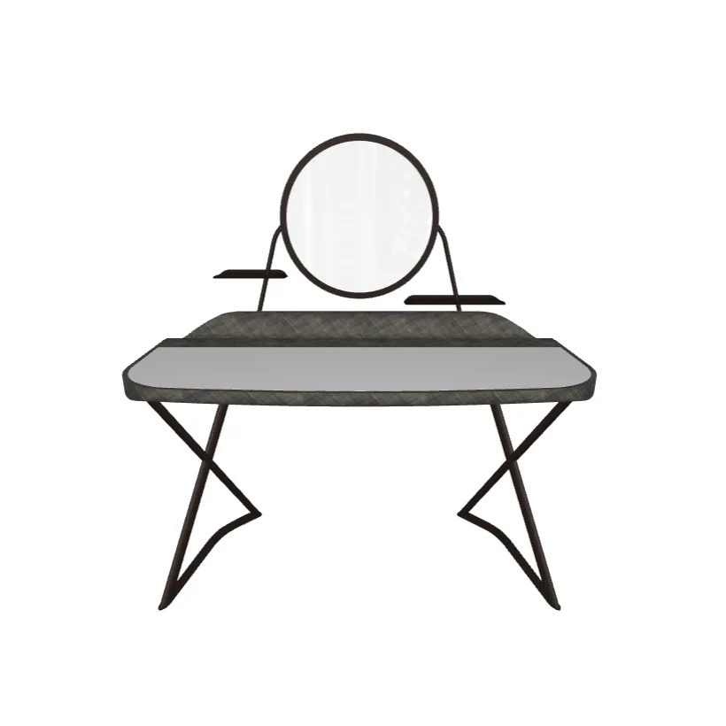 COCOON TROUSSE Leather Desk with Mirror Frame